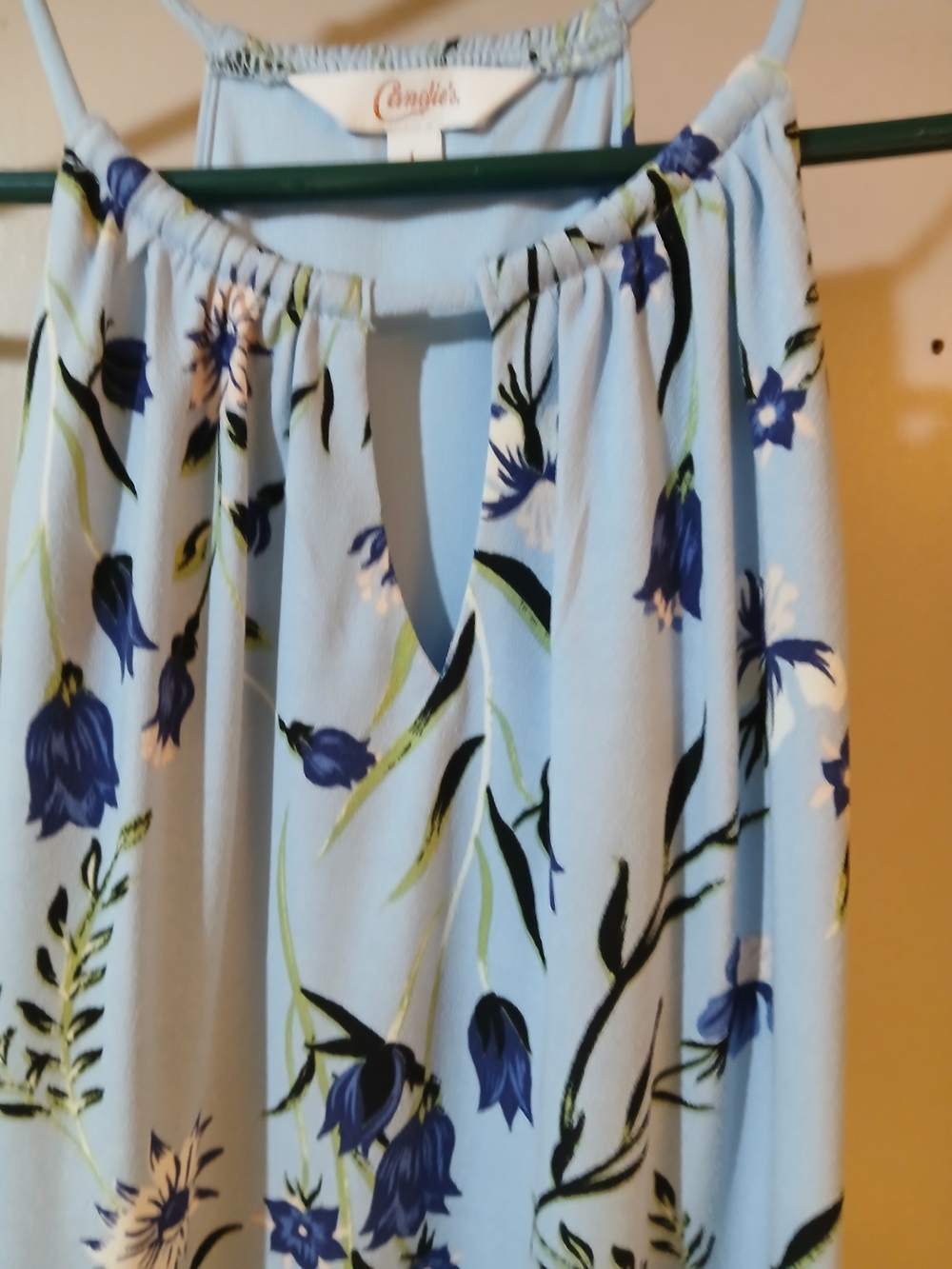 Light Blue Floral Sleeveless Dress